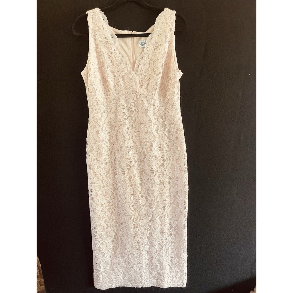 Jessica Howard‎ 70's Babydoll Fairy Coquette Pink Lace Maxi Dress Dainty Size 12